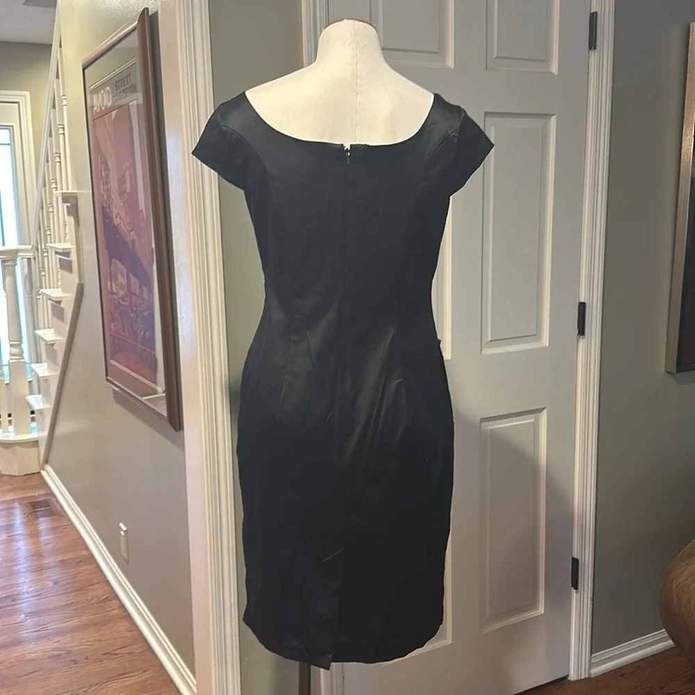 EUC RedHerring Special Edition Cap Sleeve Square Neck Black Cocktail Dress Sz 14 - Picture 4 of 6